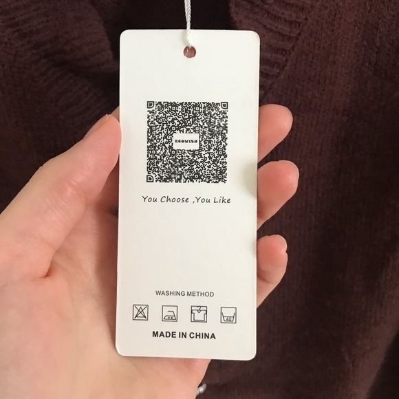 Womens Chocolate Brown Knit Sweater Ruffle Medium - Picture 7 of 7